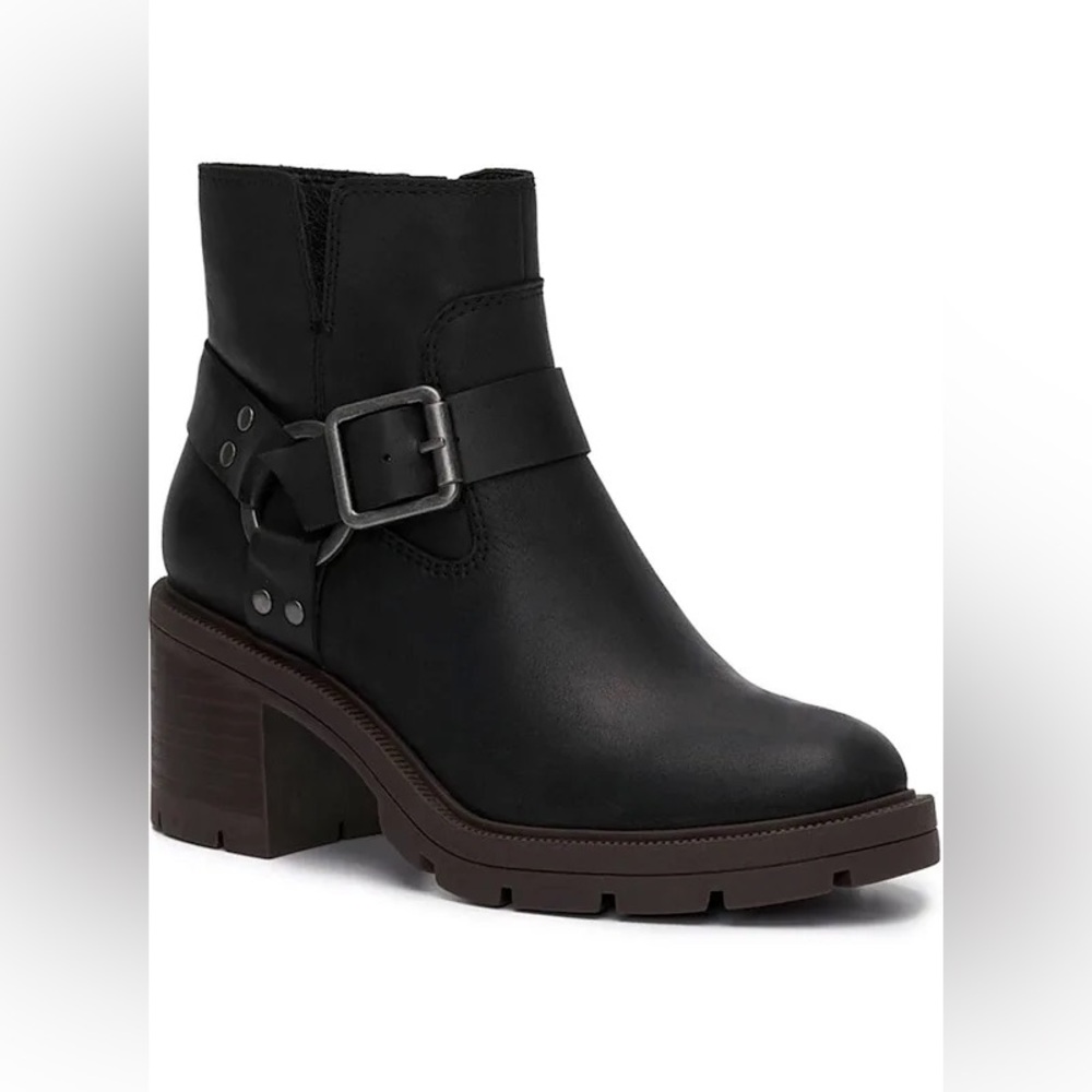 Lucky Brand Womens Leather Zipper Booties